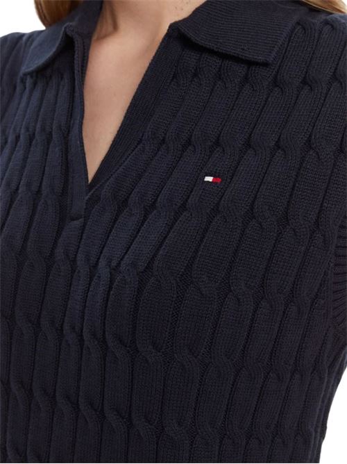 Gilet in cotone a trecce Tommy Hilfiger | WW0WW45655C1G